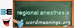 WordMeaning blackboard for regional anesthesia